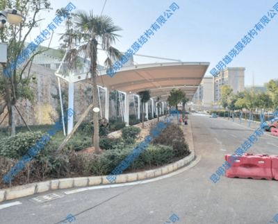 昭通卷烟厂办公室露天停车场公务车位雨棚